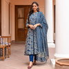 Navyblue Colour Rayon With Printed Kurti With Pant Dupatta Online Wholesale Aaradhna 2040